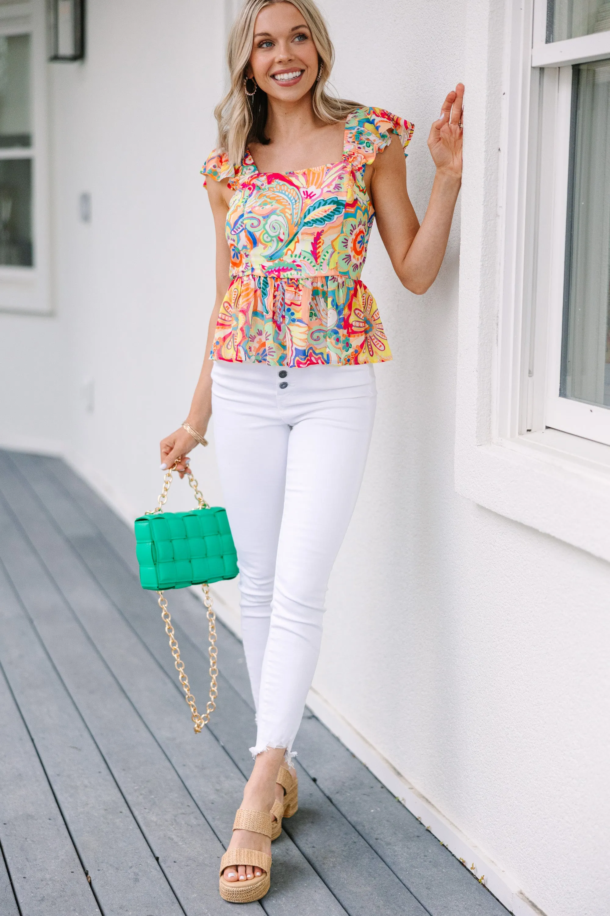 Take My Advice Orange Paisley Tank
