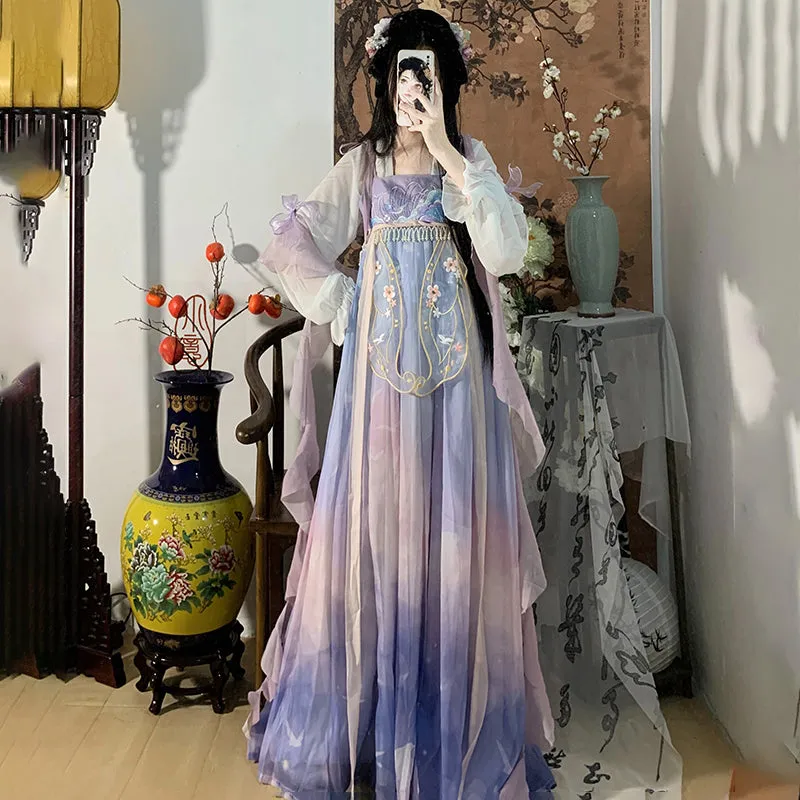 Tang-style chest-length embroidered skirt yc50073
