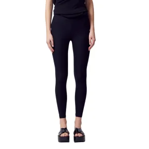 Tech Stretch Leggings w/ Leather Trim - ITAL CORE