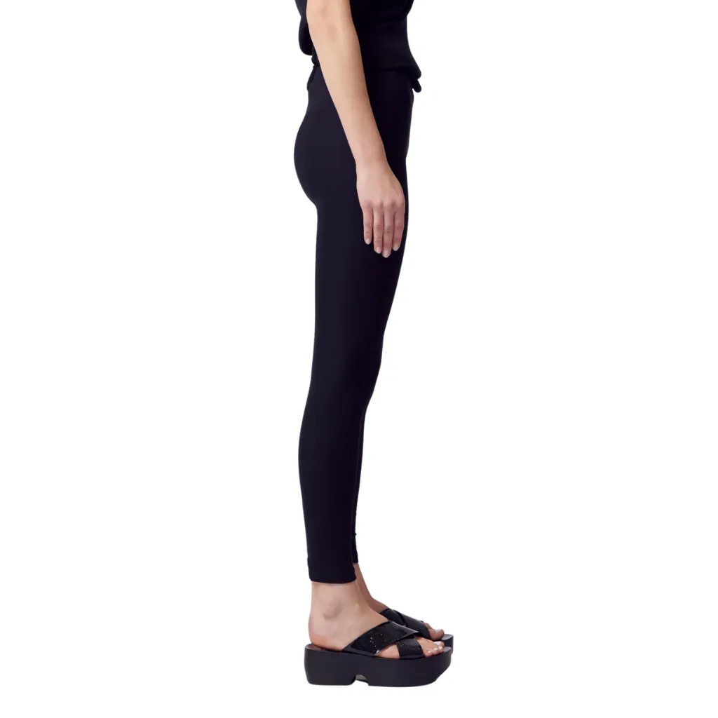 Tech Stretch Leggings w/ Leather Trim - ITAL CORE