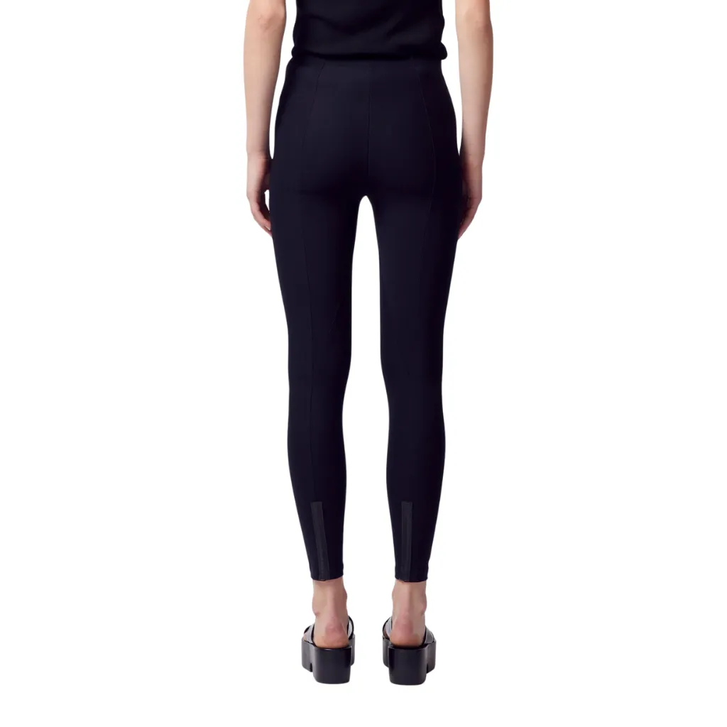 Tech Stretch Leggings w/ Leather Trim - ITAL CORE