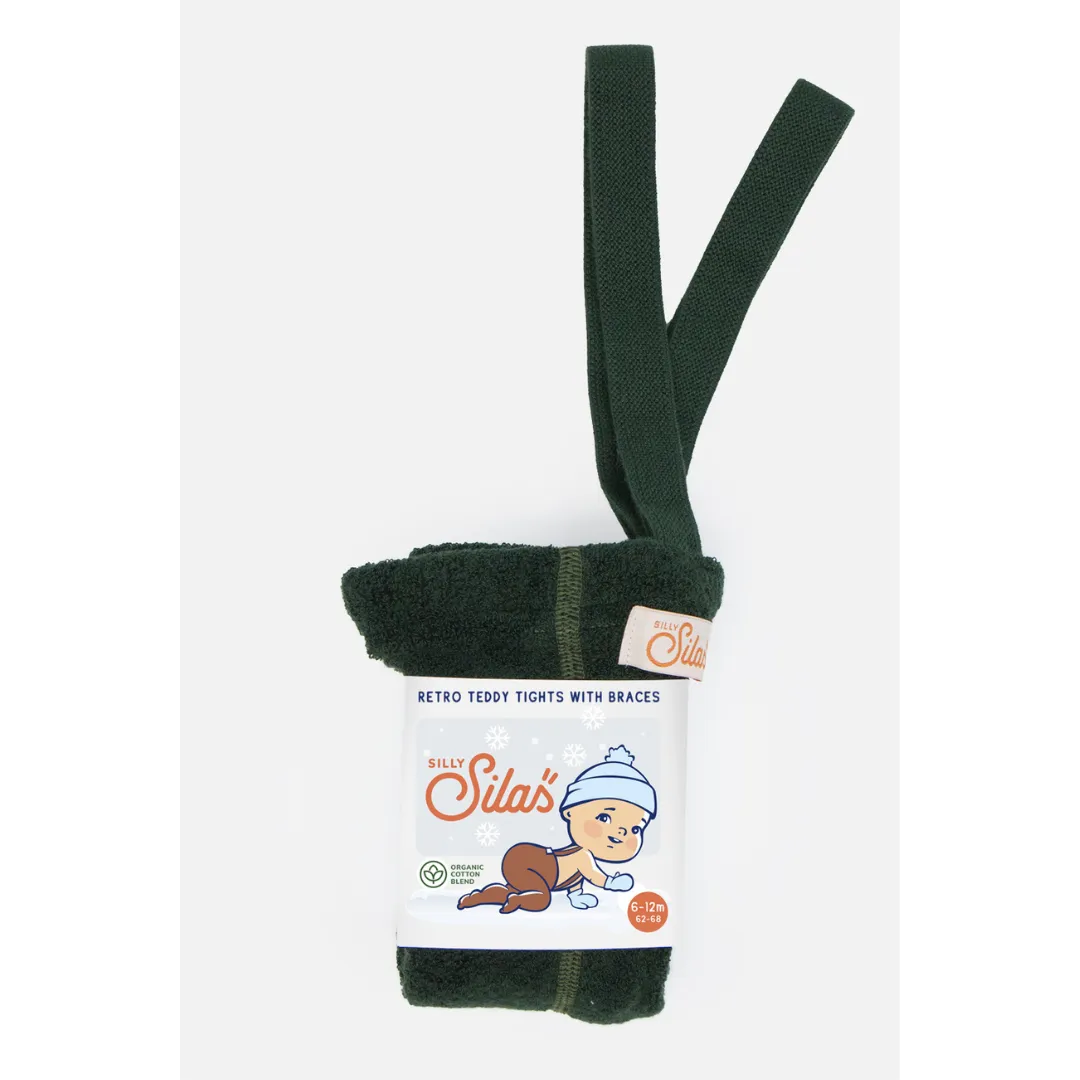Teddy Footed Warmy Tights - Dark Forest Green