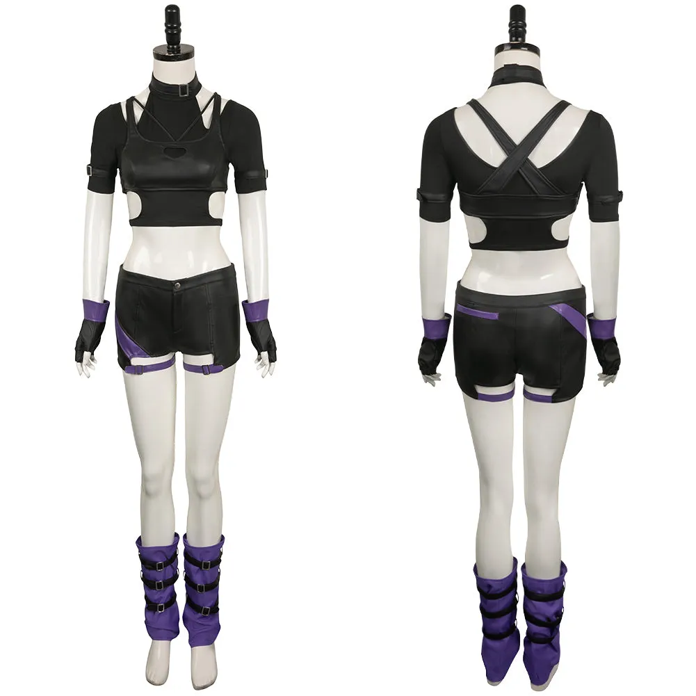 Tekken 8 Reina Black Combat Suit Cosplay Costume Outfits Halloween Carnival Suit