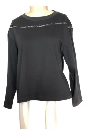 Thank You Embroidered T-Shirt - Style # 204MK (Black/White)