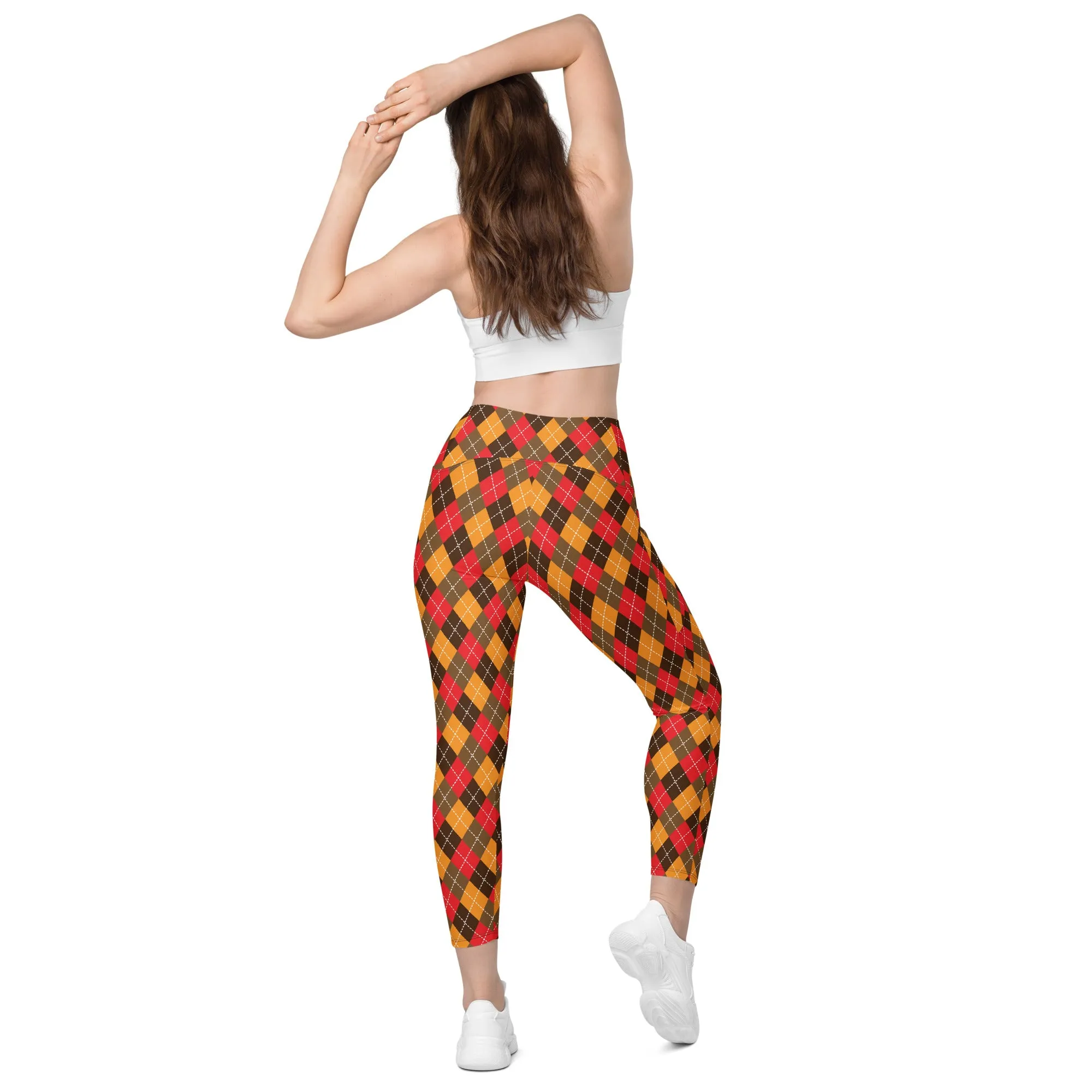 Thanksgiving Argyle Leggings with pockets