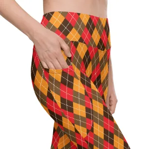 Thanksgiving Argyle Leggings with pockets