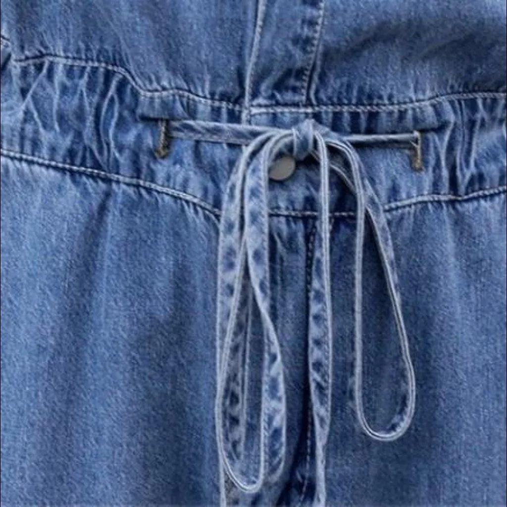 Thin loose women denim overall