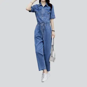 Thin loose women denim overall