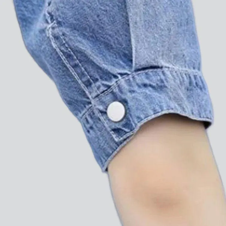 Thin loose women denim overall