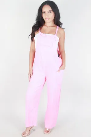 TIE STRAP LINEN JUMPSUIT