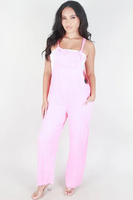 TIE STRAP LINEN JUMPSUIT