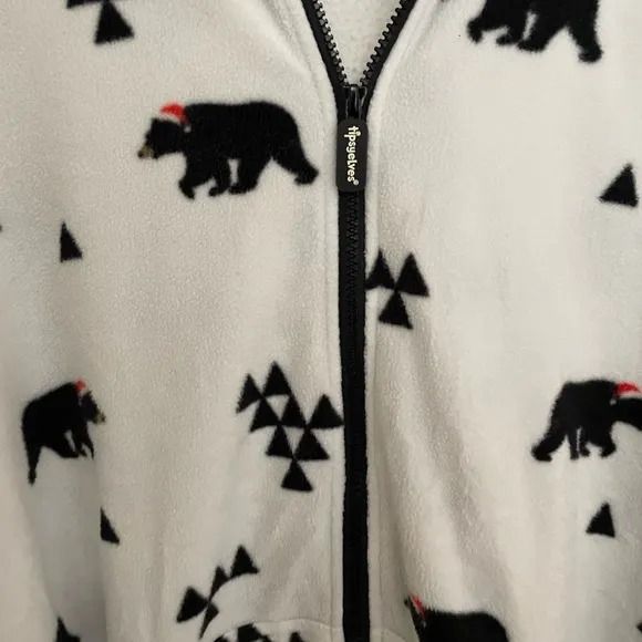 Tipsy Elves Black Bear Holiday Onesie 3X Bear Hood Pockets Excellent Condition