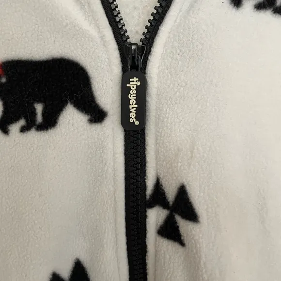 Tipsy Elves Black Bear Holiday Onesie 3X Bear Hood Pockets Excellent Condition