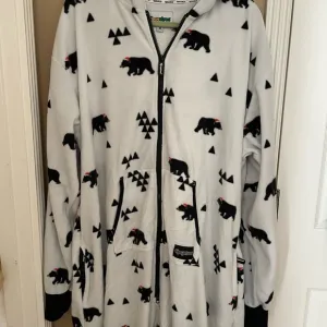 Tipsy Elves Black Bear Holiday Onesie 3X Bear Hood Pockets Excellent Condition