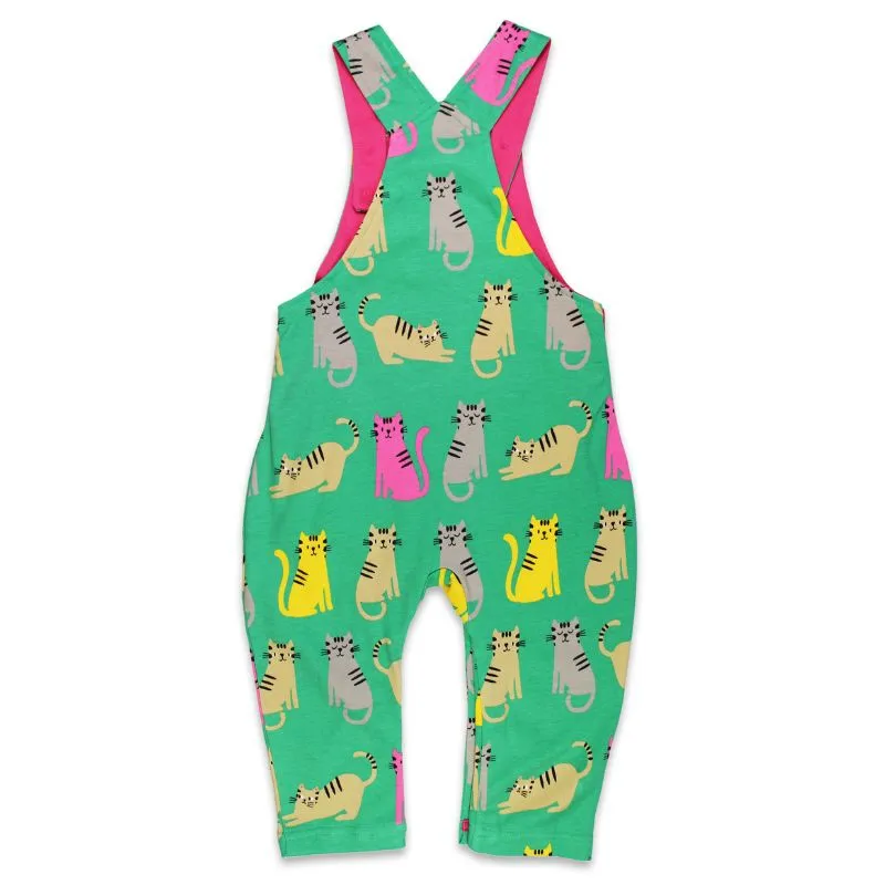 Toby Tiger Kitten Print Dungarees