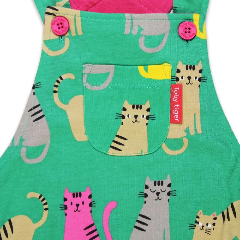 Toby Tiger Kitten Print Dungarees