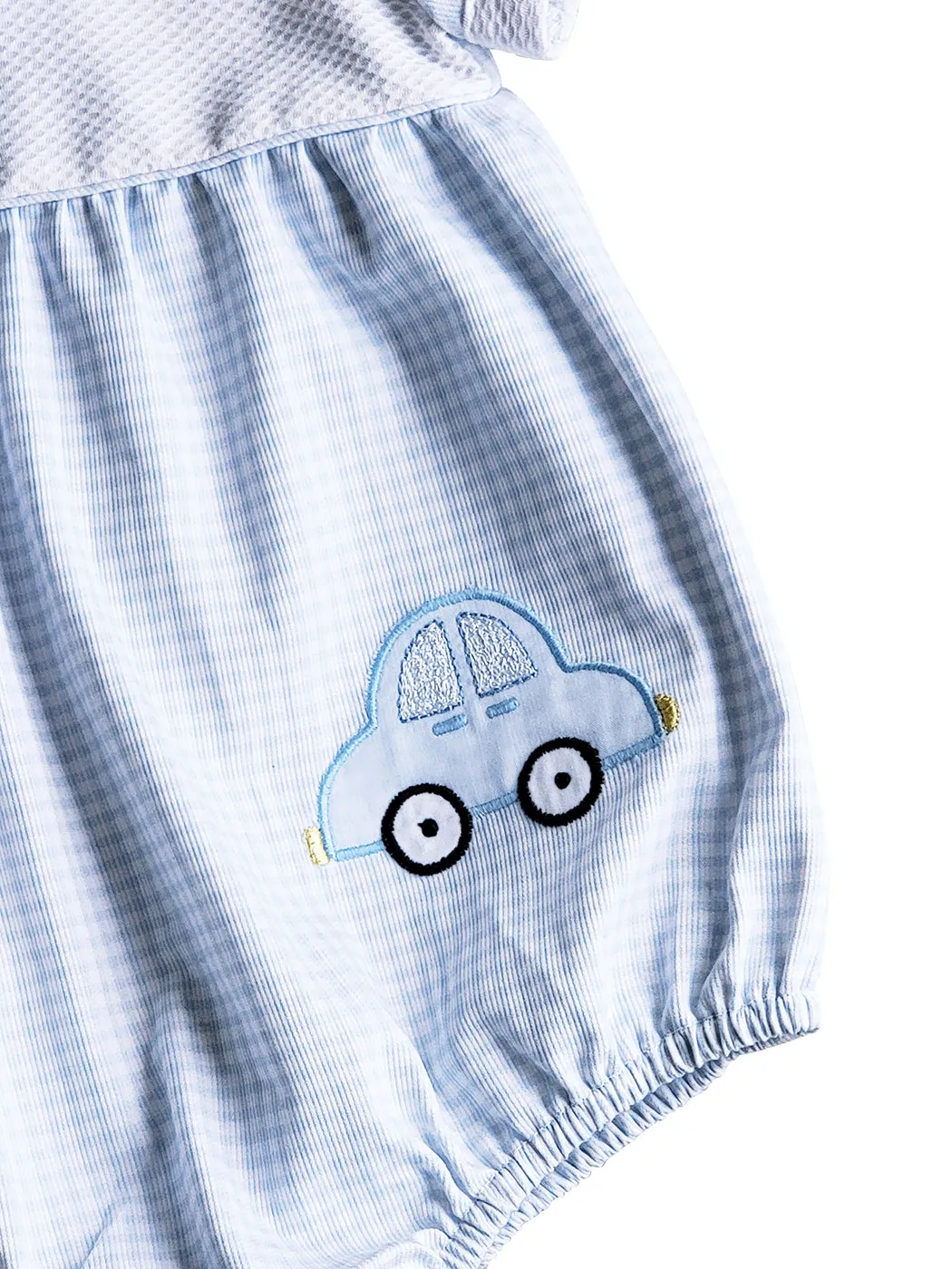 Traffic applique baby boy's romper