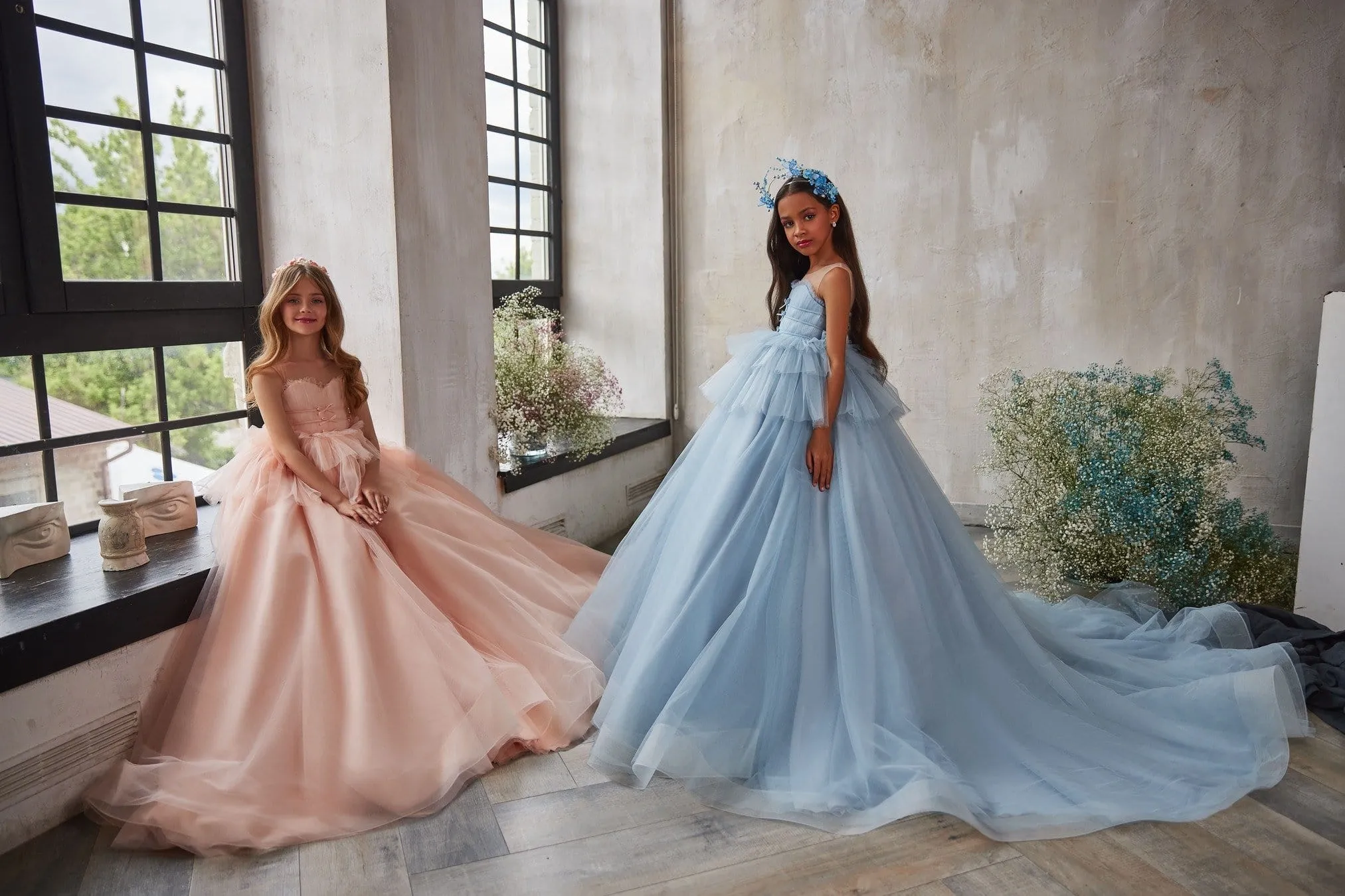 Trendy Sweetheart Blush Flower Girl Dress