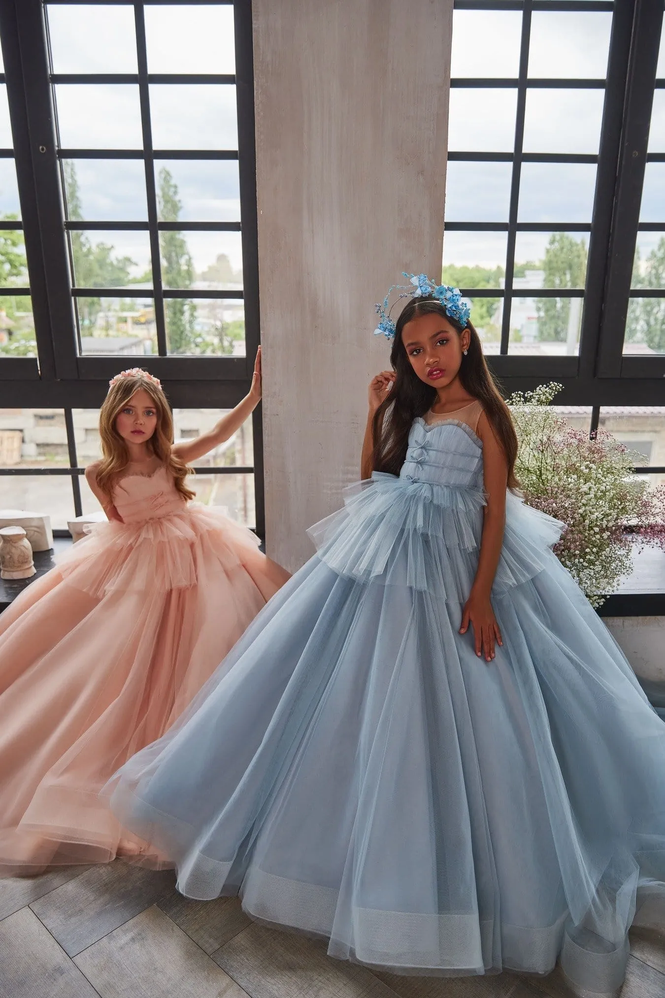 Trendy Sweetheart Blush Flower Girl Dress