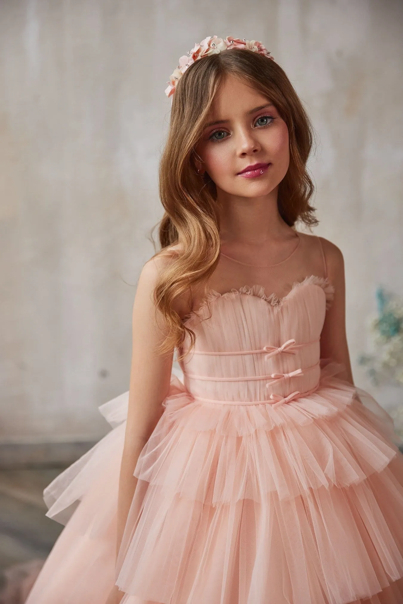 Trendy Sweetheart Blush Flower Girl Dress