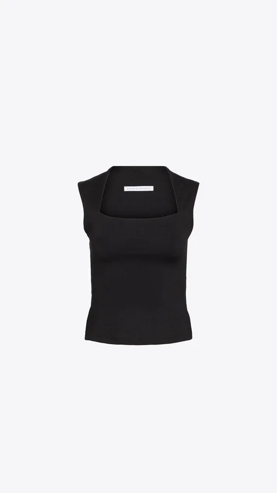 Tube Front Tank Top - Black