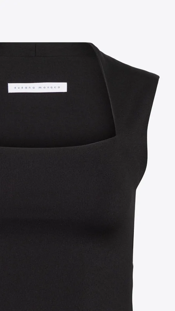 Tube Front Tank Top - Black