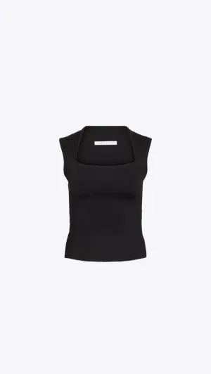 Tube Front Tank Top - Black