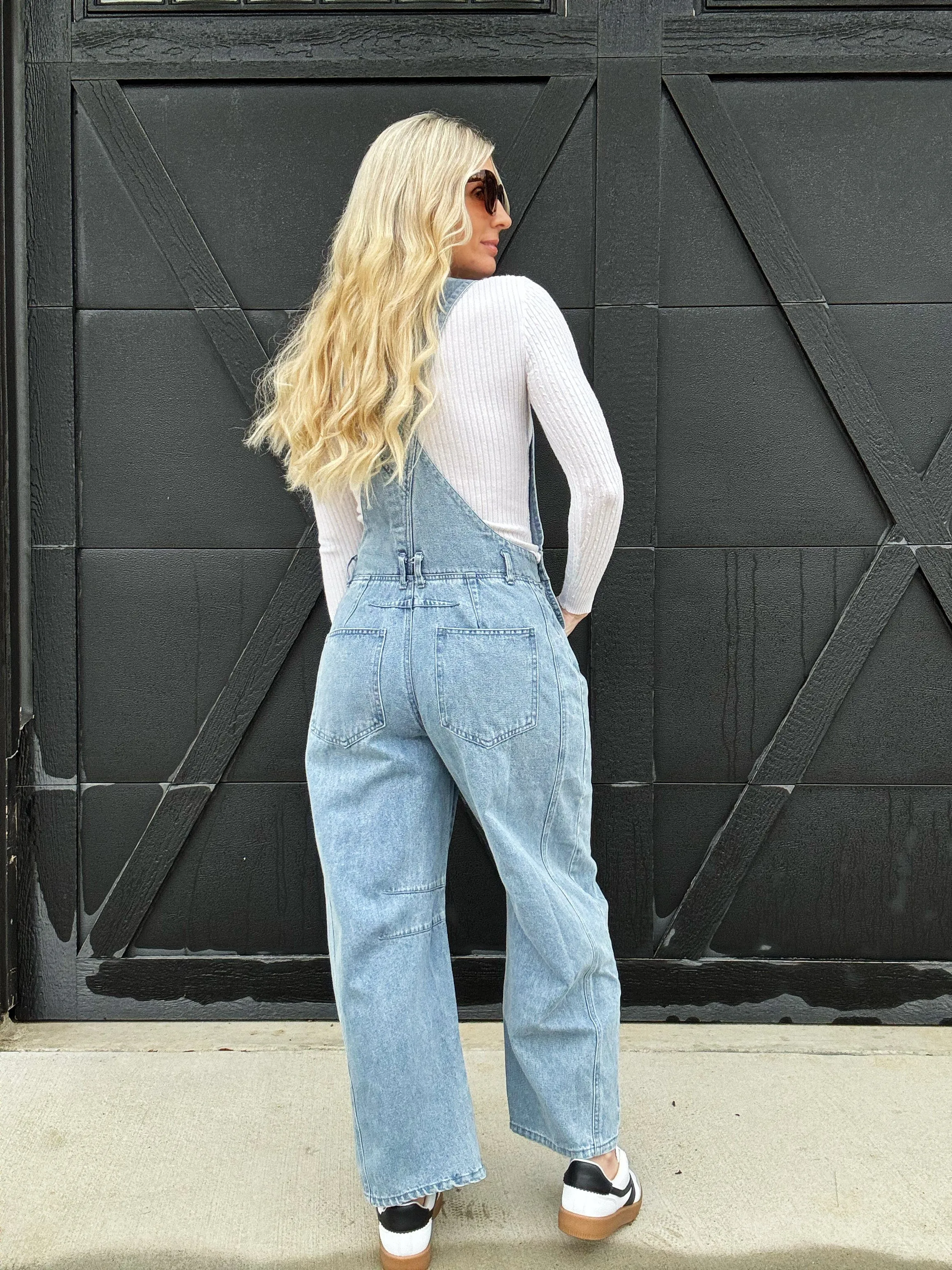 Twill Barrel Overalls In Vintage Denim