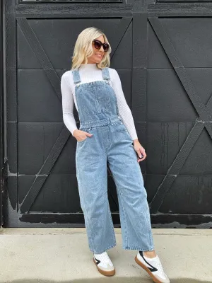 Twill Barrel Overalls In Vintage Denim