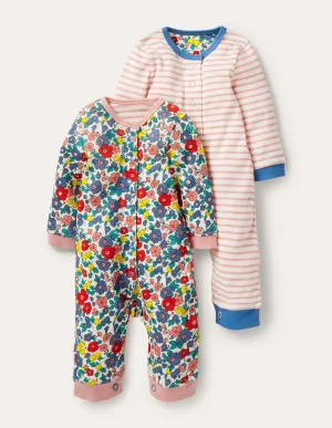 Twin Pack Rompers-Multi Sky Apple Blossom