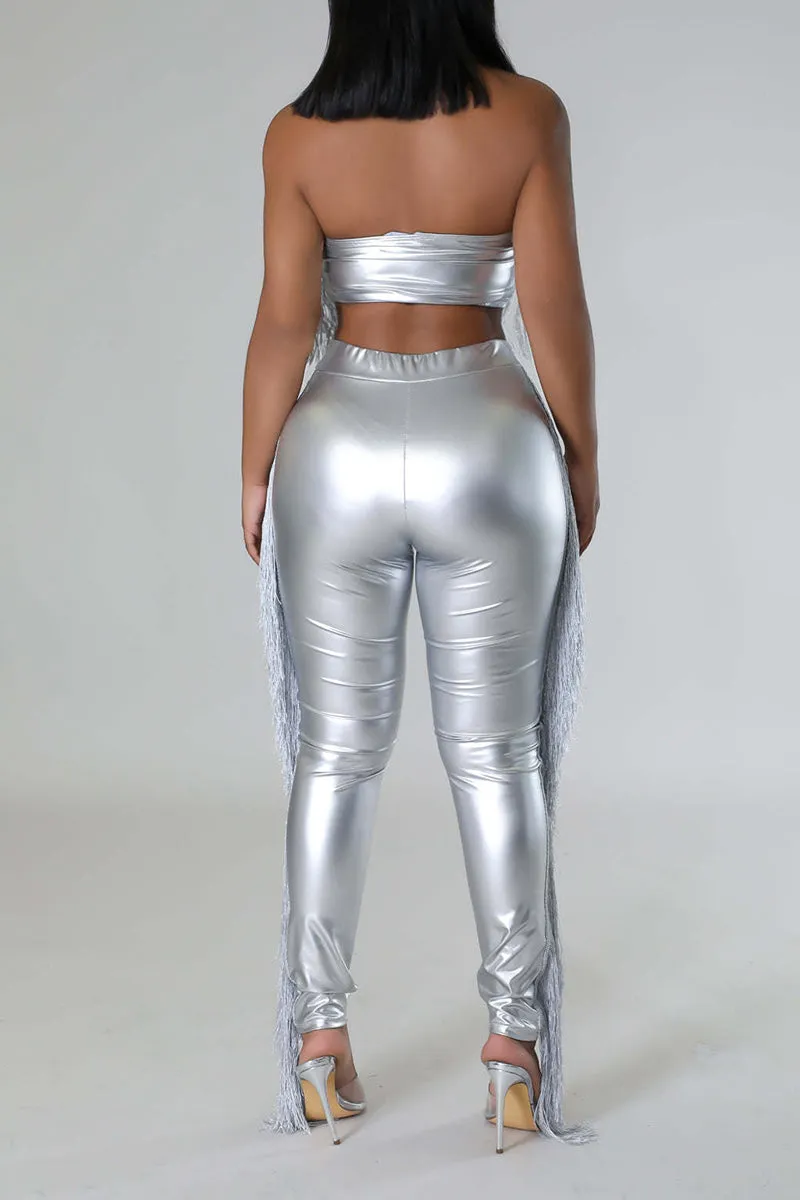 UJ0266 Fringes Tube Leggings Set