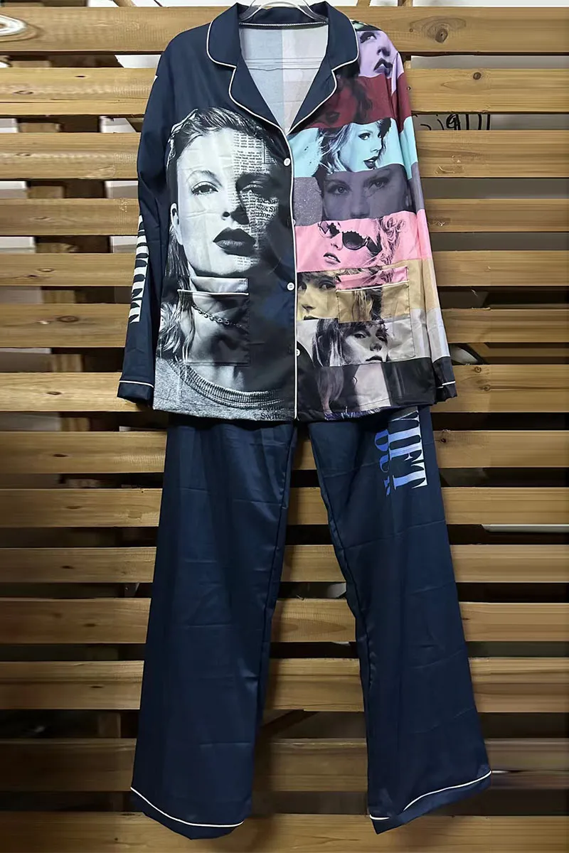 UK0308 Graphic Homewear Pants Set