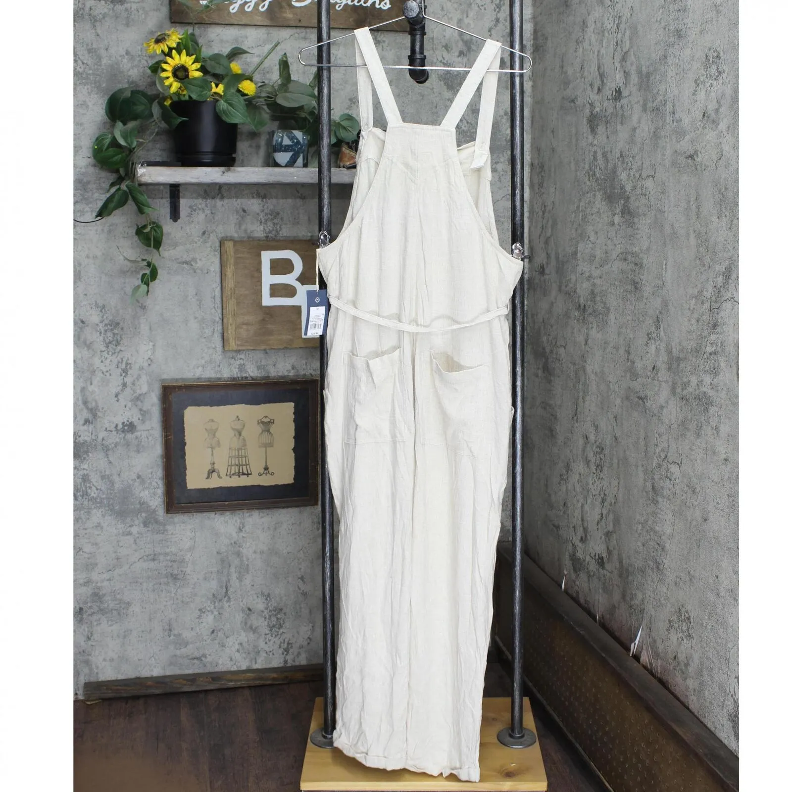Universal Thread Women's Belted Overalls 566301 Cream Ivory M