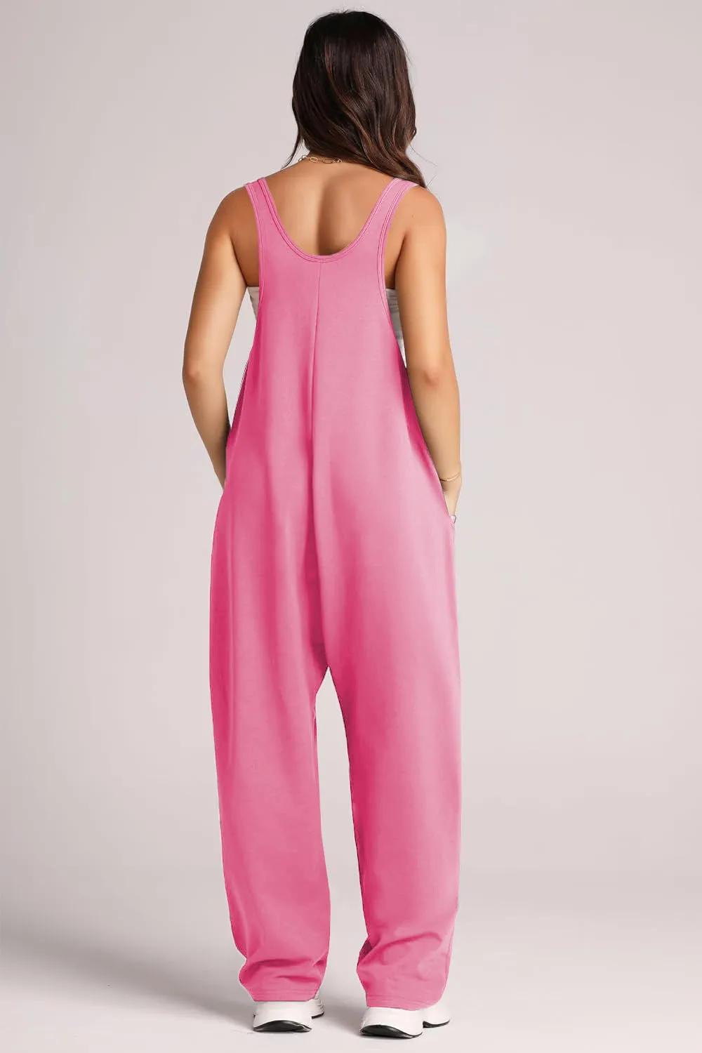 V-Neck Wide Strap Overalls