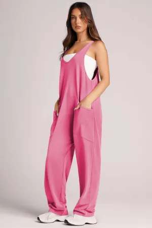 V-Neck Wide Strap Overalls