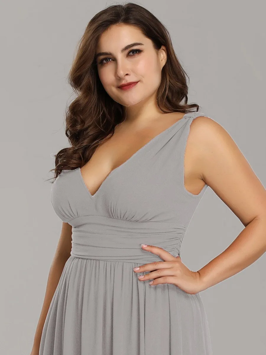Veda V neck chiffon bridesmaid dress in Grey s18 Express NZ wide!