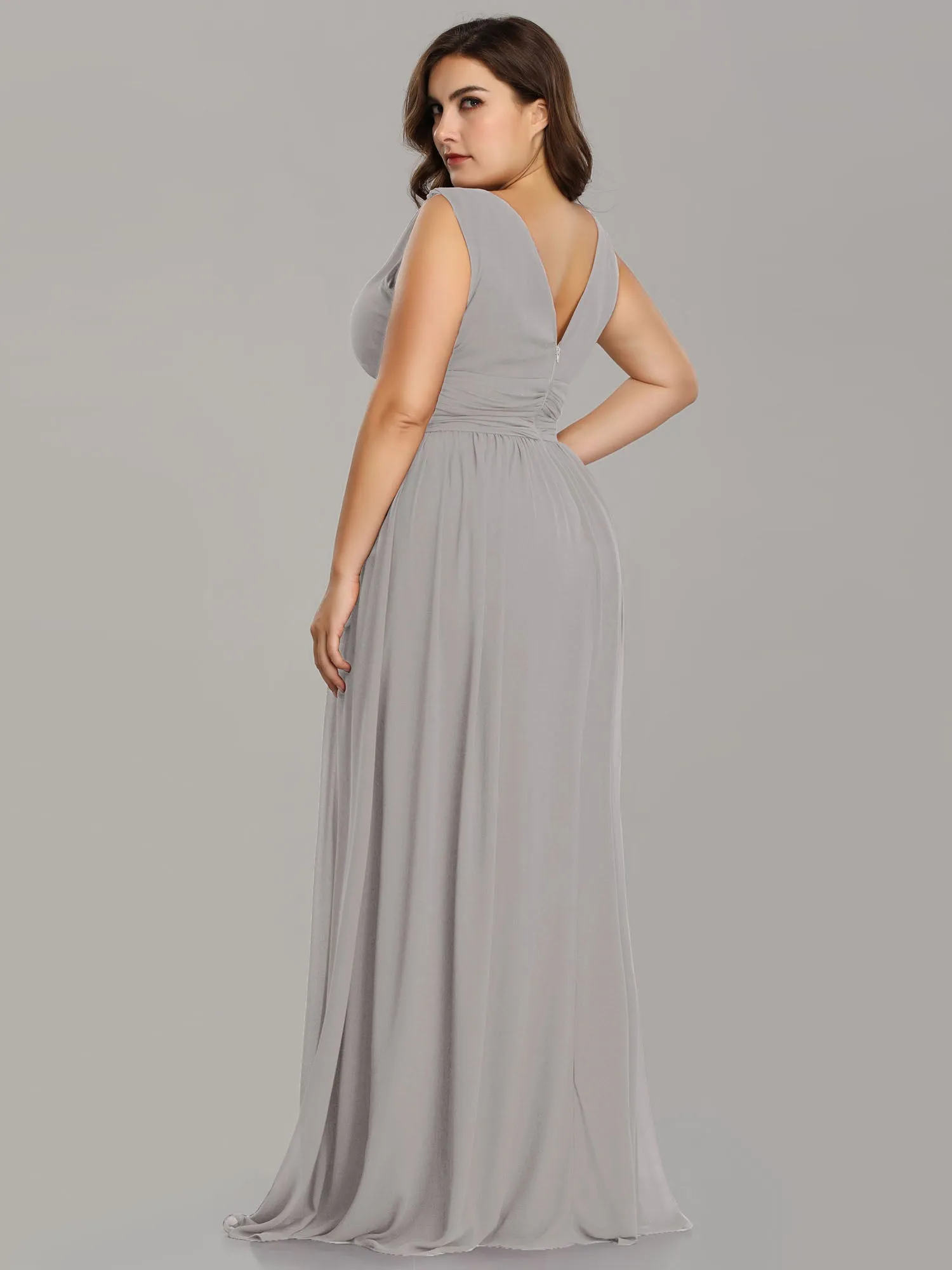 Veda V neck chiffon bridesmaid dress in Grey s18 Express NZ wide!