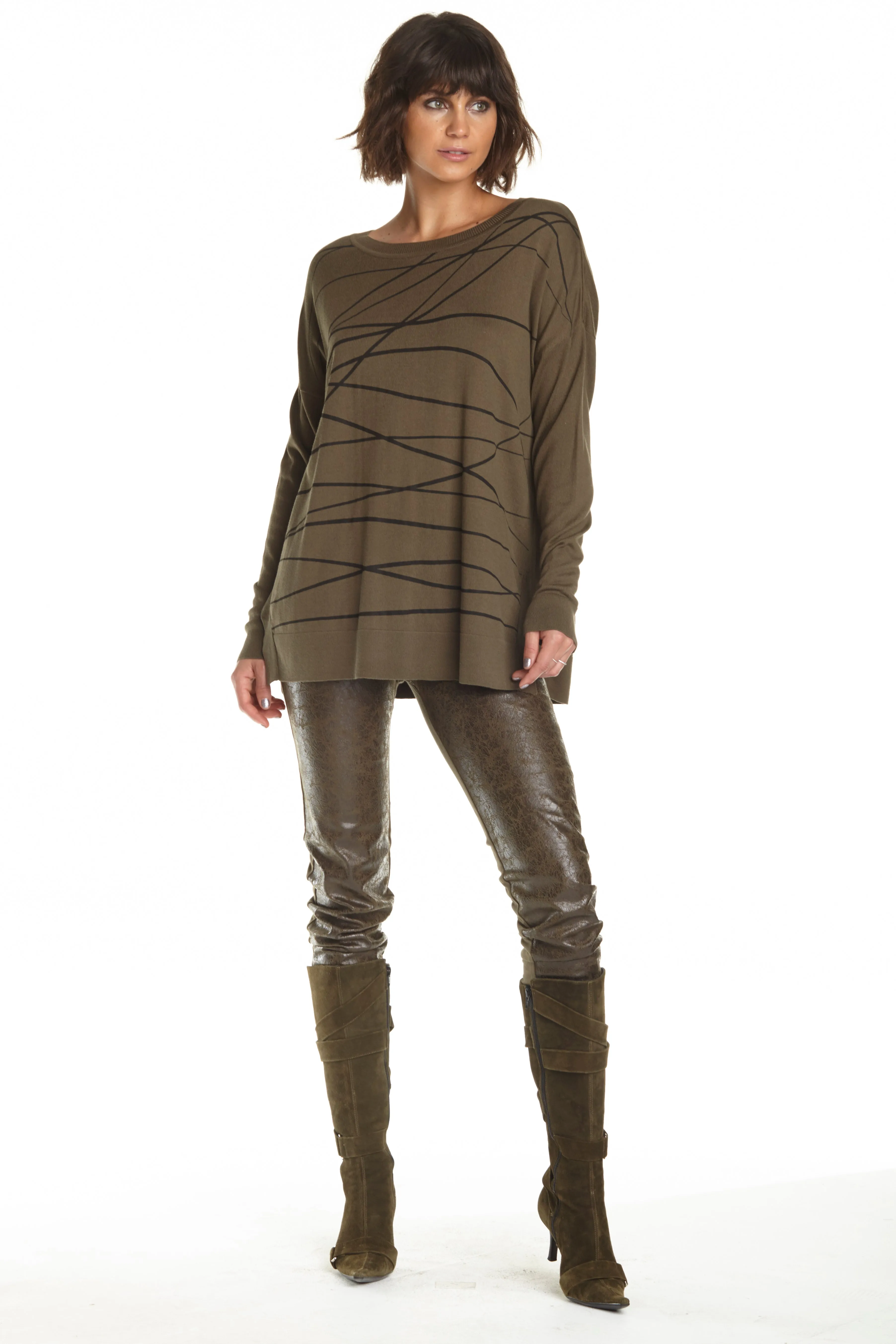 Vegan Leather Distressed Sexy Leggings