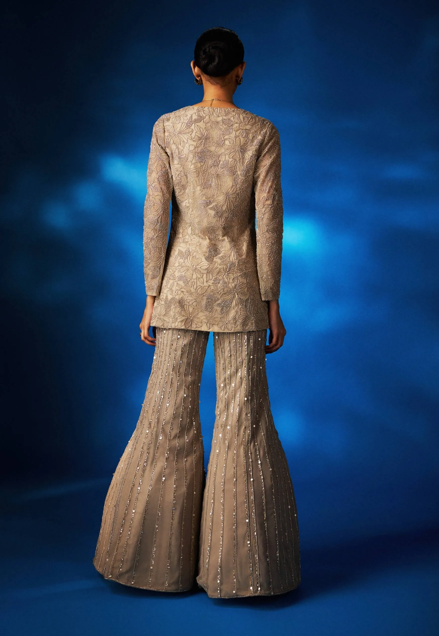 Vienna champagne jacket and palazzo set