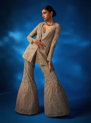 Vienna champagne jacket and palazzo set