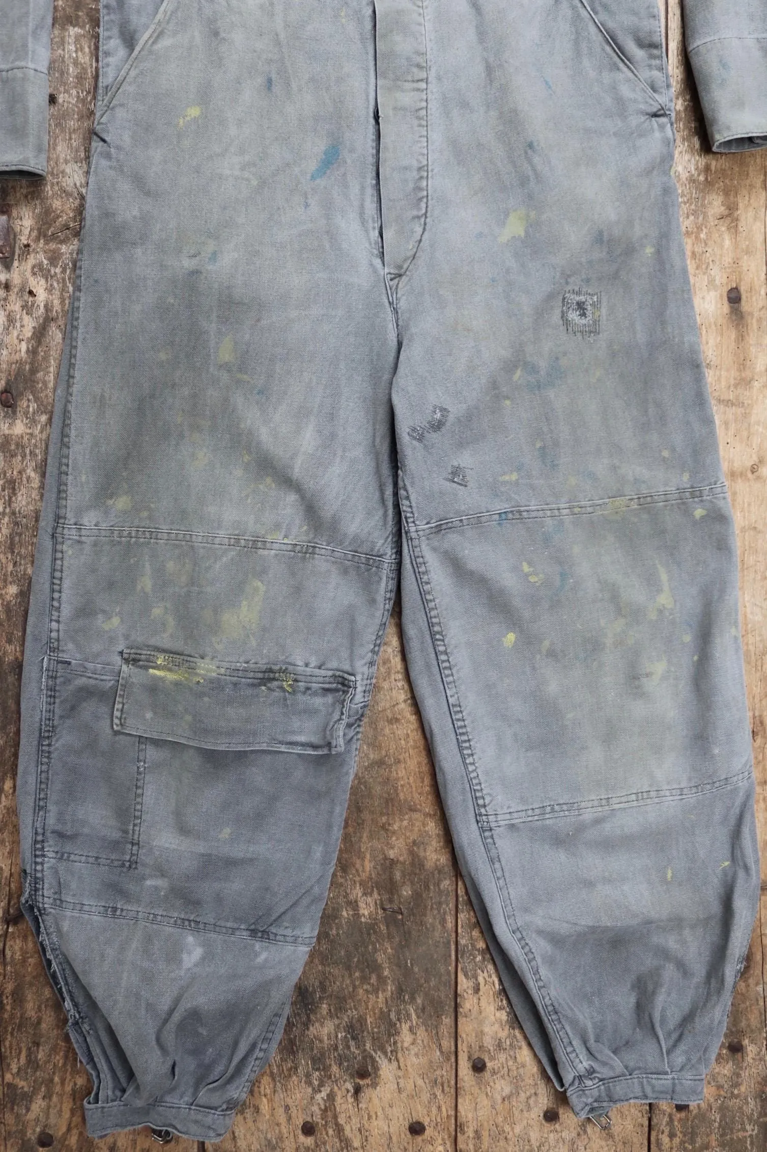 Vintage 1940s 50s boiler suit - Swedish tank crew mechanic overalls - black cotton denim coveralls - military workwear - 44” x 36” x 28”
