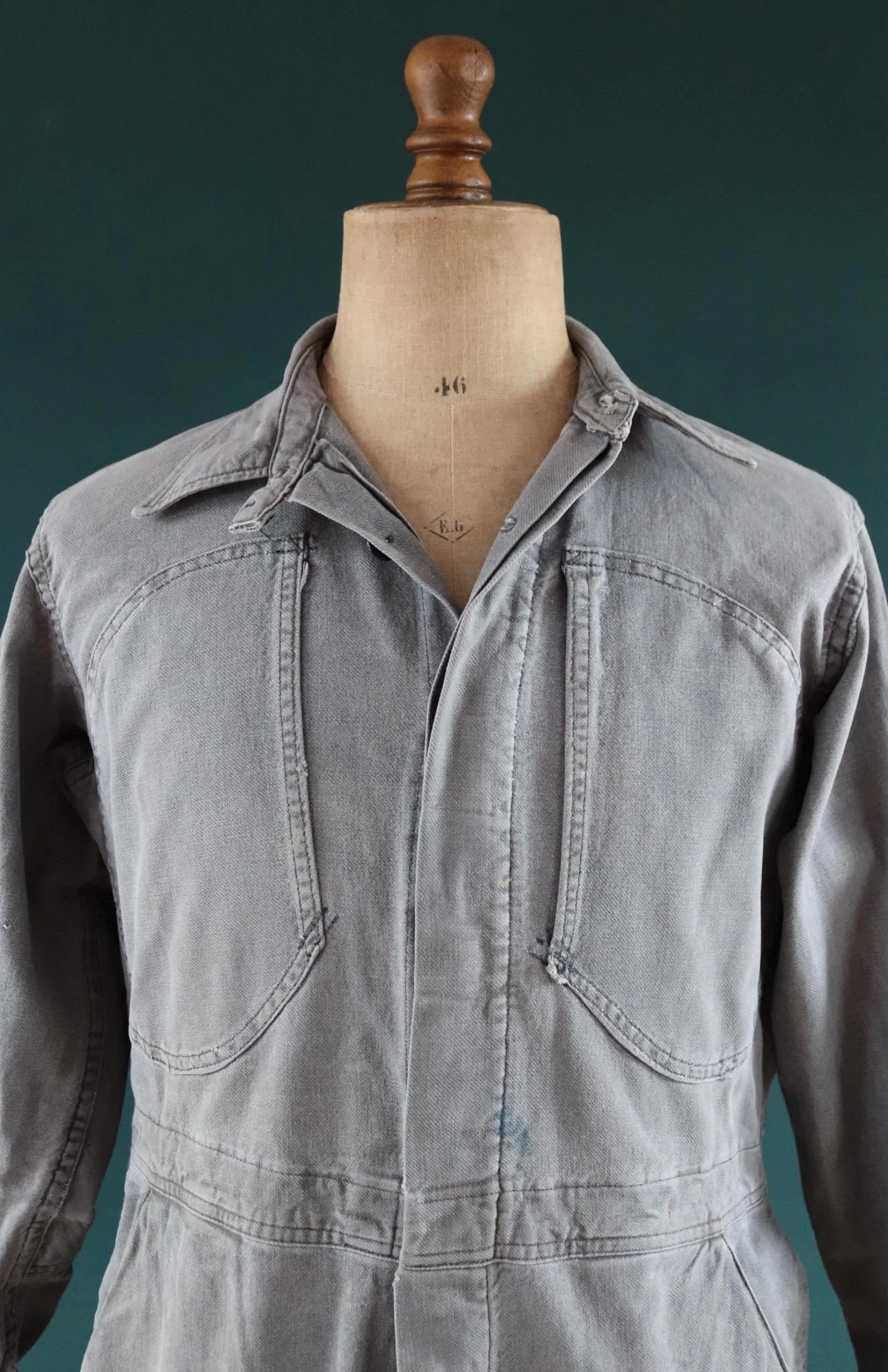 Vintage 1940s 50s boiler suit - Swedish tank crew mechanic overalls - black cotton denim coveralls - military workwear - 44” x 36” x 28”