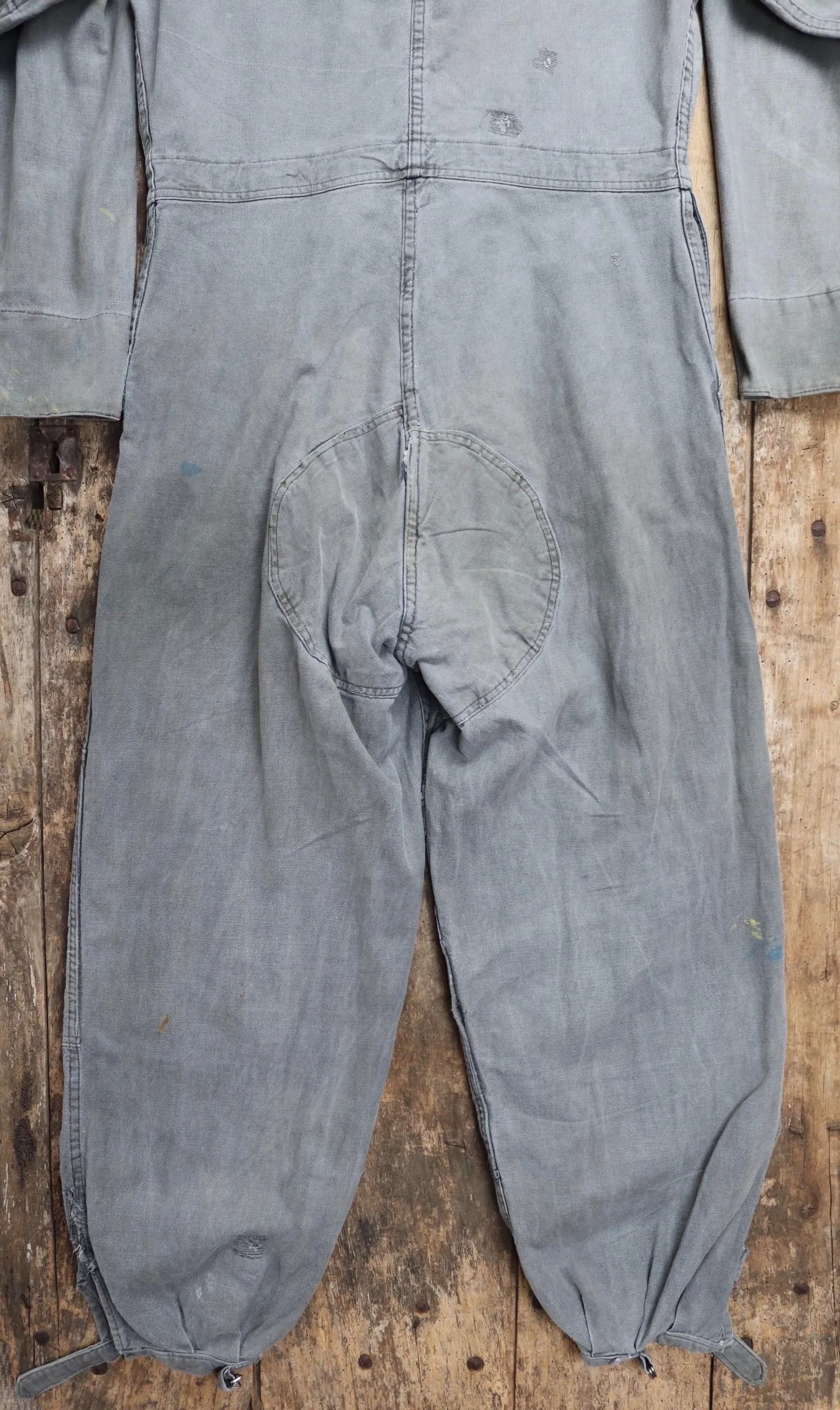 Vintage 1940s 50s boiler suit - Swedish tank crew mechanic overalls - black cotton denim coveralls - military workwear - 44” x 36” x 28”