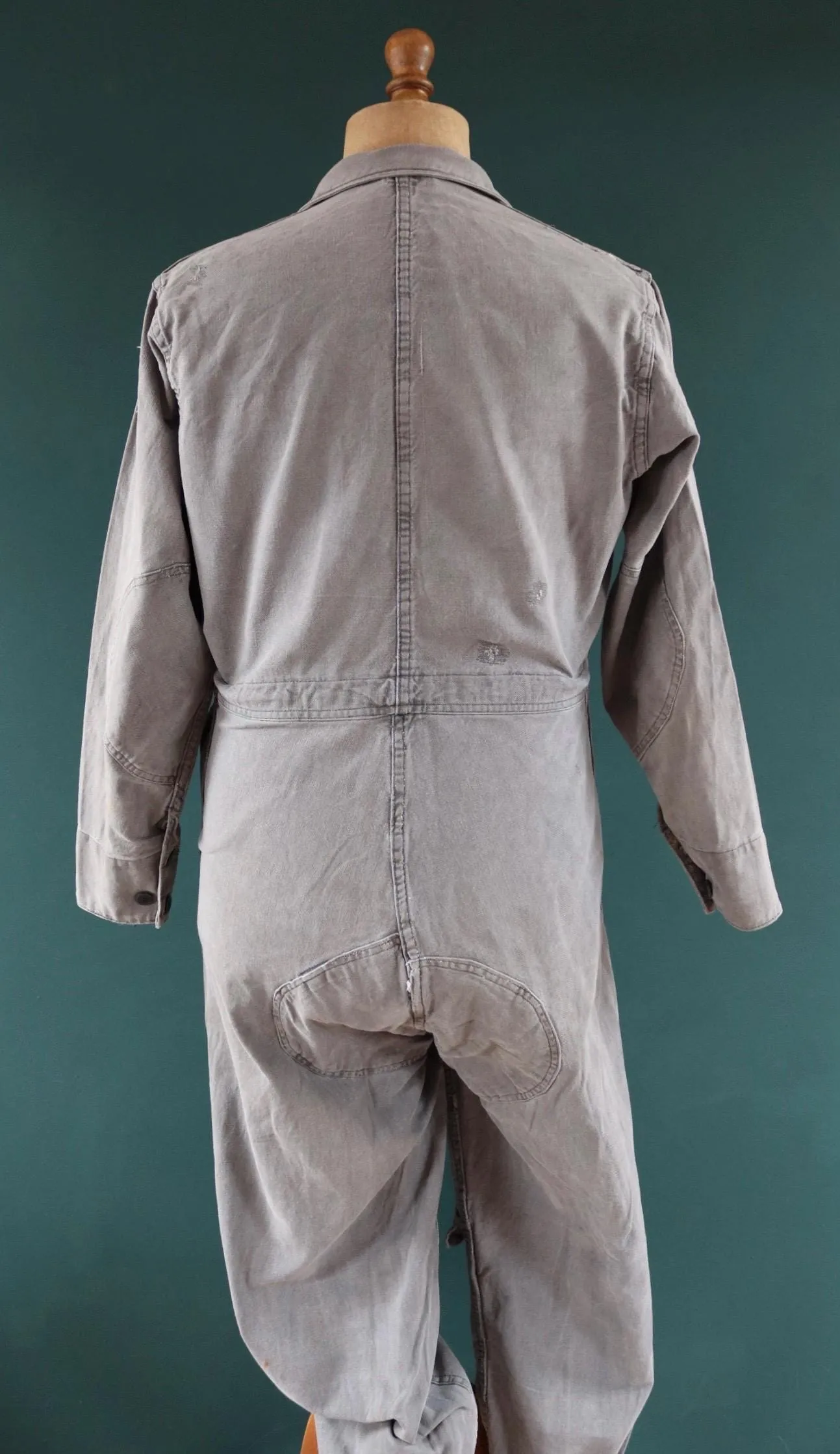 Vintage 1940s 50s boiler suit - Swedish tank crew mechanic overalls - black cotton denim coveralls - military workwear - 44” x 36” x 28”