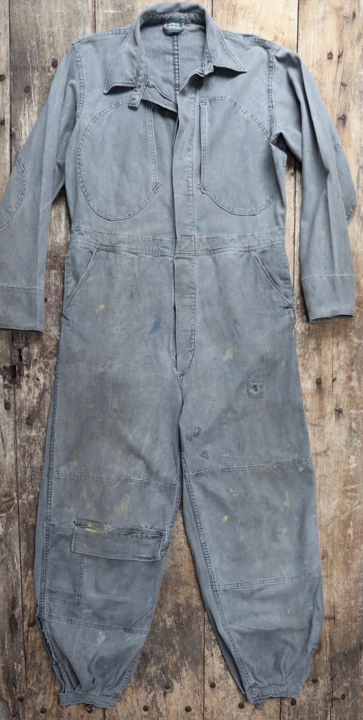 Vintage 1940s 50s boiler suit - Swedish tank crew mechanic overalls - black cotton denim coveralls - military workwear - 44” x 36” x 28”