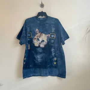 Vintage 90s Kitten in a Pocket Tie Dye tee from The Mountain // Unisex Size X-Large