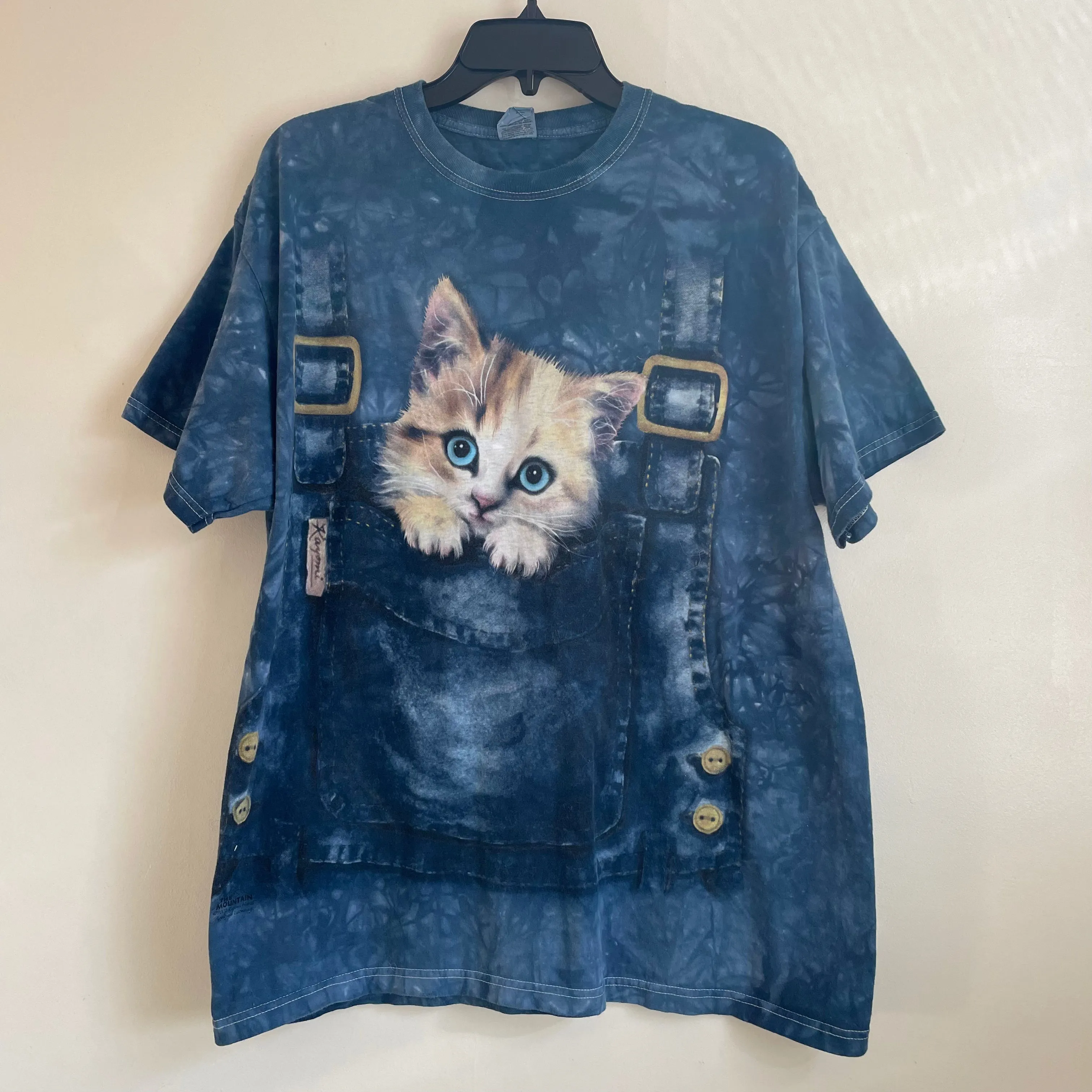 Vintage 90s Kitten in a Pocket Tie Dye tee from The Mountain // Unisex Size X-Large