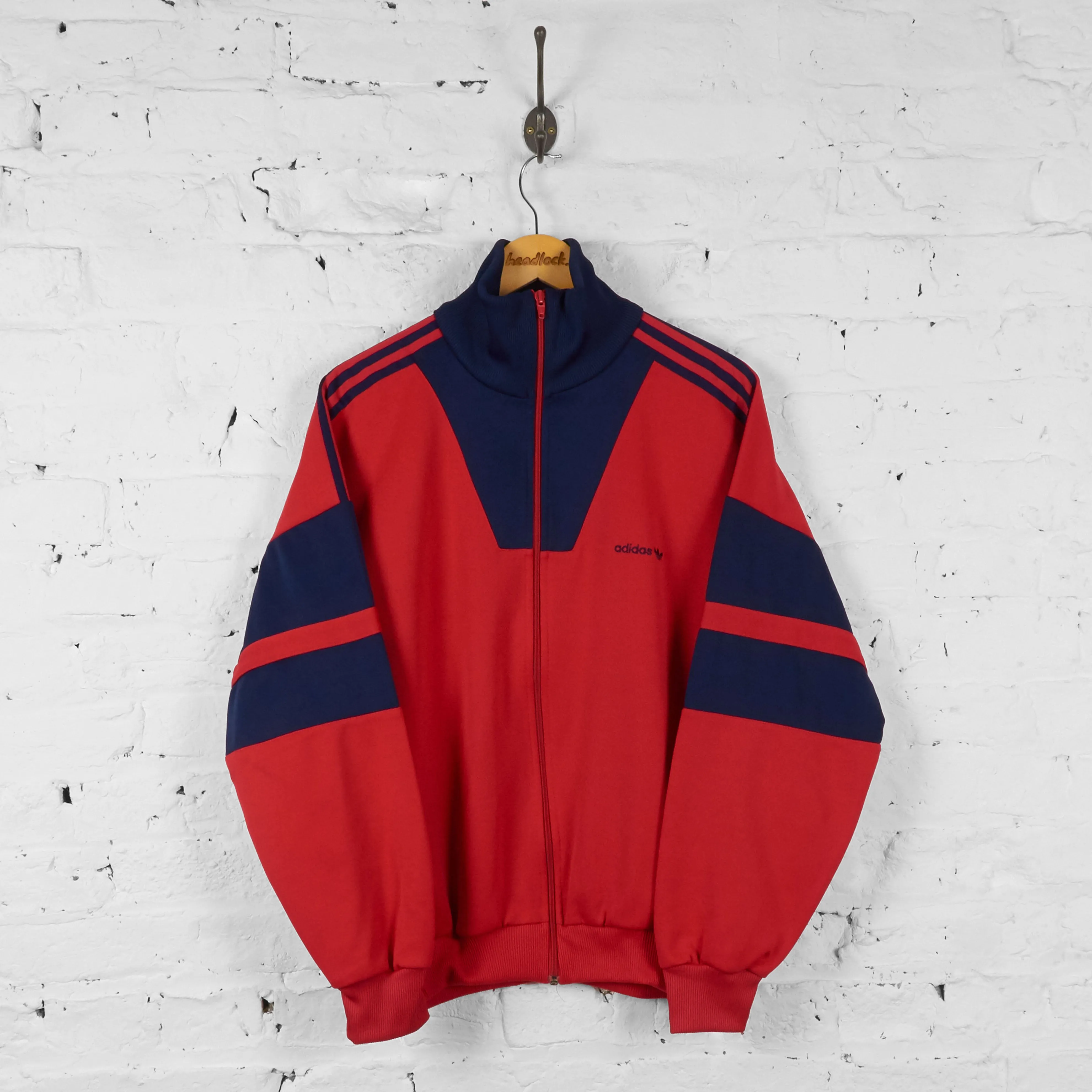 Vintage Adidas Tracksuit Top - Red/Navy - M