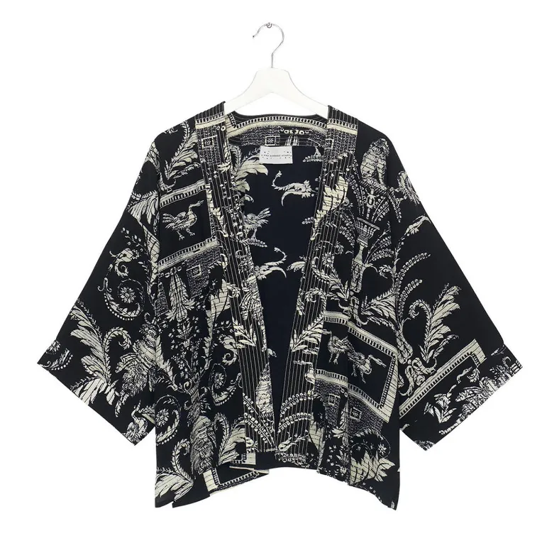 Vintage Damask Short Kimono