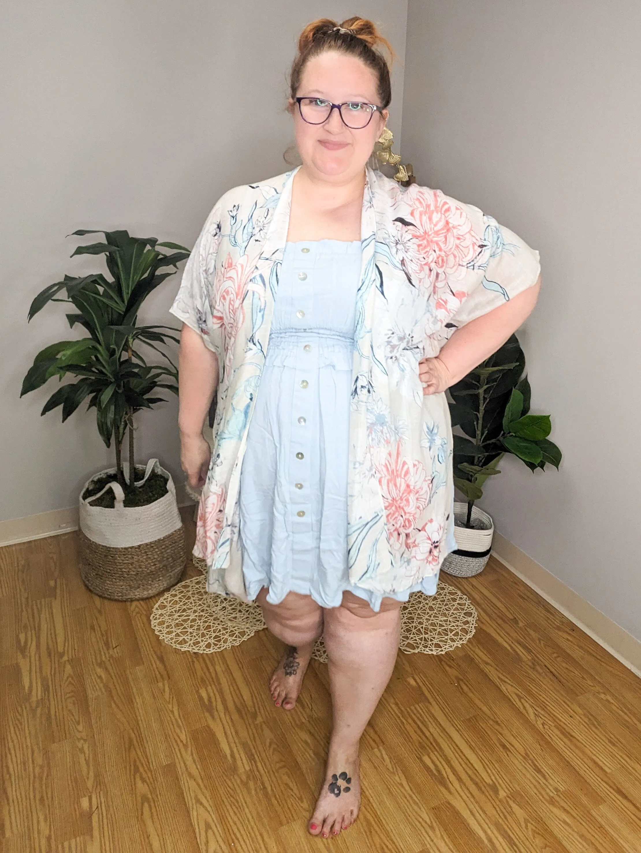 Virginia Airy Light Floral Kimono